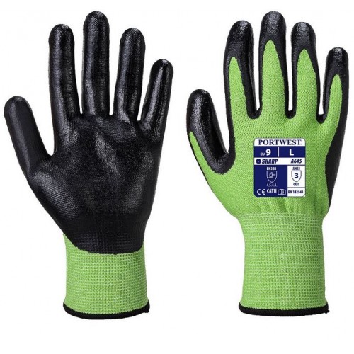  Green Cut Protection Nitrile Gloves 